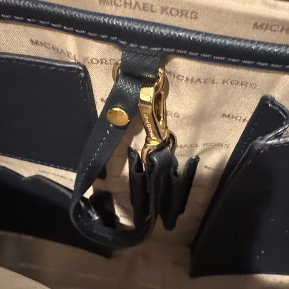 Michael Kors Essex Saffiano Leather Business Briefcase Bag in Admiral Blue - Picture 4 of 5